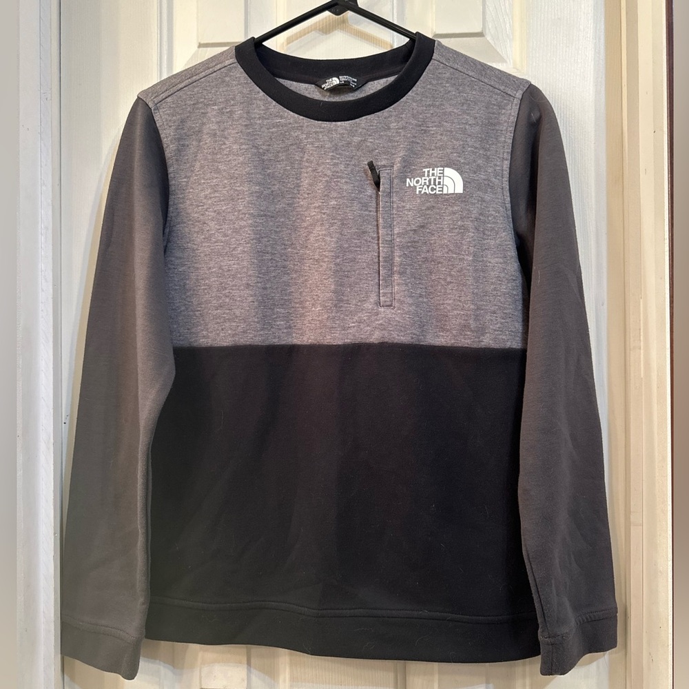 The North Face Kids Boy's Slacker Crew Gray/Black L (14-16Big Kids)